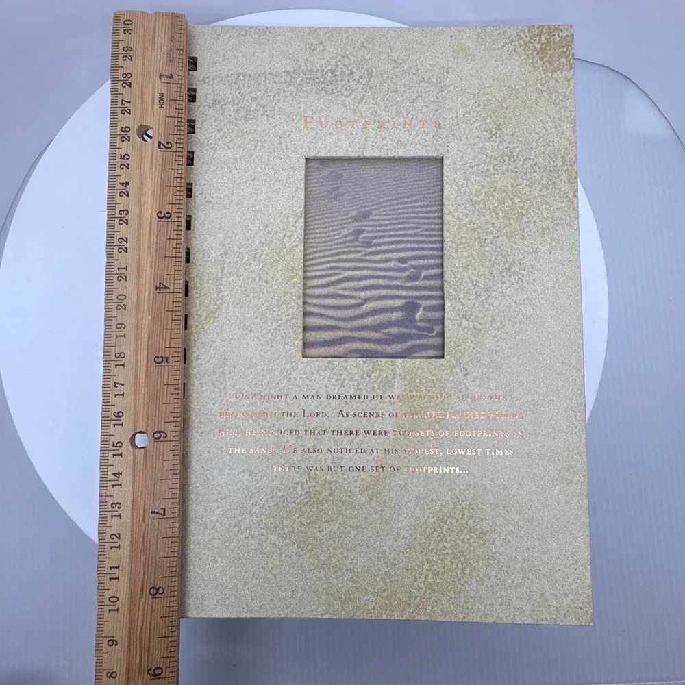 Footprints in the Sand Spiral Journal Lined Notebook Confirmation Graduation